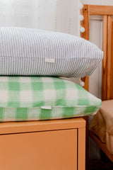 Blue stripe 100% linen toddler pillowcase