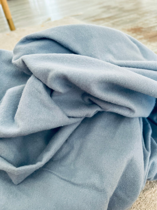 Blue flannel cot sheet