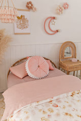 Peachy pink 100% linen toddler pillowcase