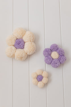 Lilac set of 3 Pom Pom wall daisies