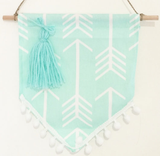 Mint arrow fabric flag